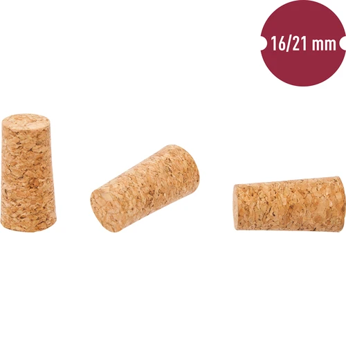 Természetes, kúpos parafadugó Ø16/21 mm - agglomerált - 100 db - 2
