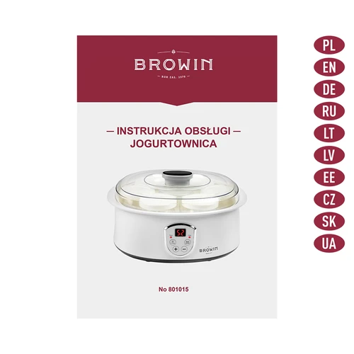 Termosztátos joghurtkészítő, 7 üveg, 1,3 l - 9