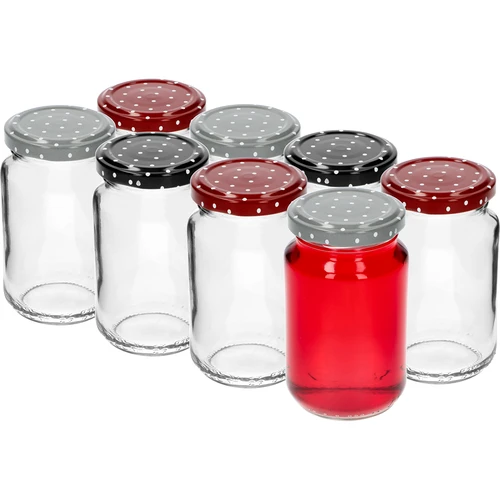 TO 190 ml-es befőttesüveg színes kupakkal, fi 53 - 8 db - 4