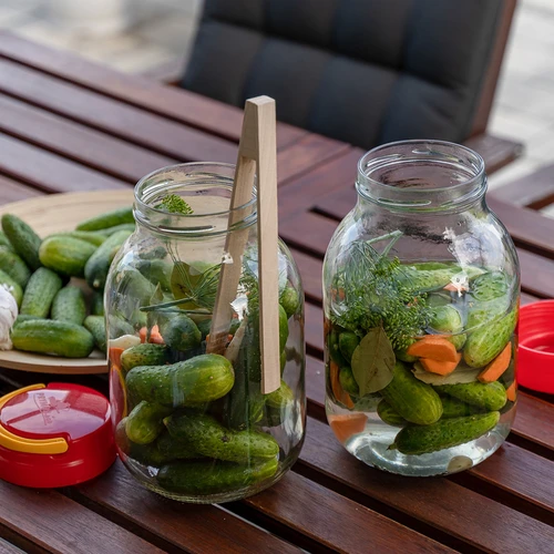 TO 3 L befőttesüveg műanyag csavaros kupakkal + csipesz fi 100 - 10