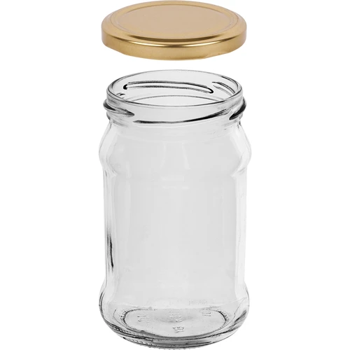 TO 300 ml-es befőttes üveg aranyszínű, fi 66-os csavaros tetővel – 6 db - 3