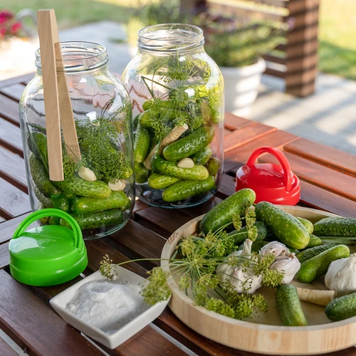TO 4 l befőttesüveg csavaros műanyag tetővel + csipesz, fi 100 - 10