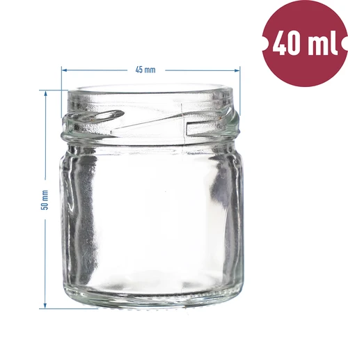 TO 40 ml-es üveg fekete tetővel fi 43 - 10 db. - 5