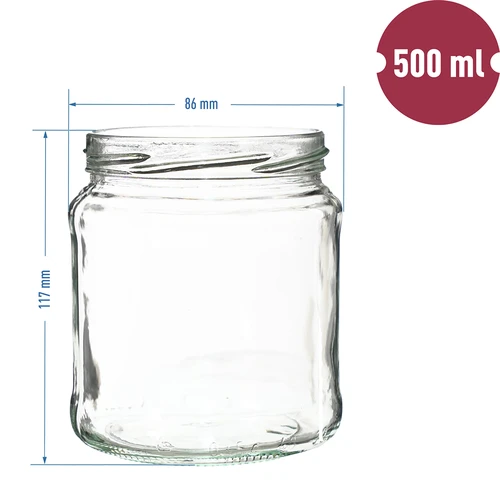 TO 500 ml-es befőttesüveg aranyszínű fi82/6 csavaros tetővel - 6 db - 6