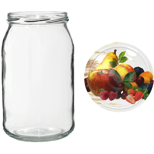 TO 900 ml-es befőttesüveg színes csavaros tetővel fi82/6 - 6 db - 14