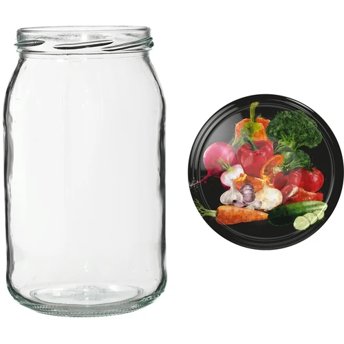 TO 900 ml-es befőttesüveg színes csavaros tetővel fi82/6 - 6 db - 12