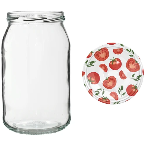 TO 900 ml-es befőttesüveg színes csavaros tetővel fi82/6 - 6 db - 7