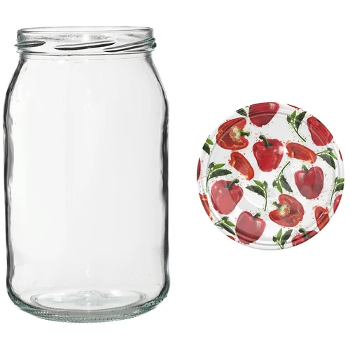 TO 900 ml-es befőttesüveg színes csavaros tetővel fi82/6 - 6 db - 8