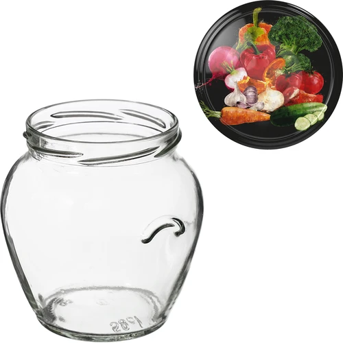 TO Amfora 580 ml befőttesüveg színes csavaros tetővel fi82/6-6 db - 12