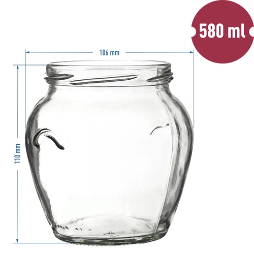 TO Amfora 580 ml befőttesüveg színes csavaros tetővel fi82/6-6 db - 6