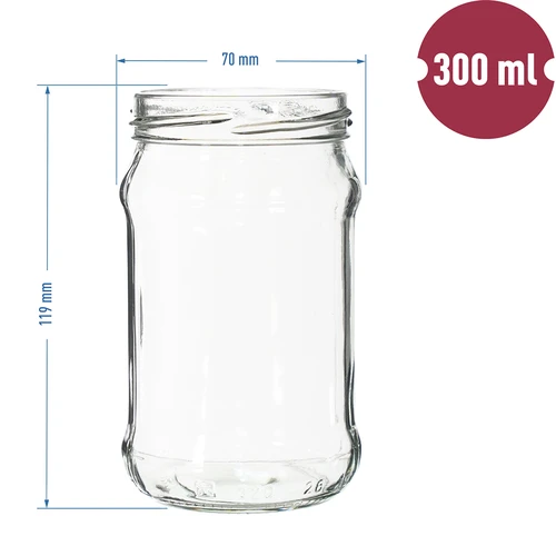 TO befőttesüveg 300 ml fi 66 - zsugorfóliás csomag, 12 db - 7