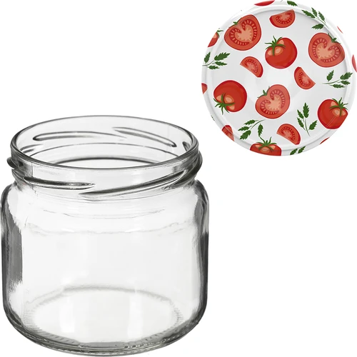 TO befőttesüveg 370 ml, színes csavaros tetővel, fi82/6- 6 db. - 7