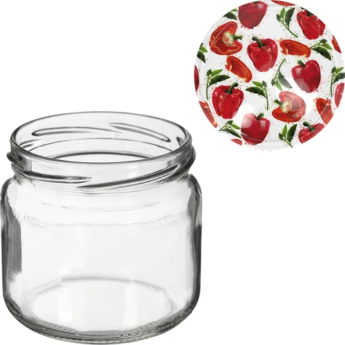 TO befőttesüveg 370 ml, színes csavaros tetővel, fi82/6- 6 db. - 8