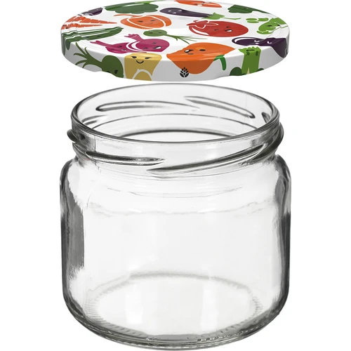 TO befőttesüveg 370 ml, színes csavaros tetővel, fi82/6- 6 db. - 3
