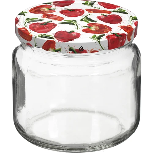 TO befőttesüveg 370 ml, színes csavaros tetővel, fi82/6- 6 db. - 2
