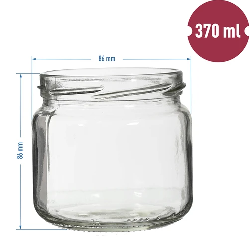 TO befőttesüveg 370 ml, színes csavaros tetővel, fi82/6- 6 db. - 4