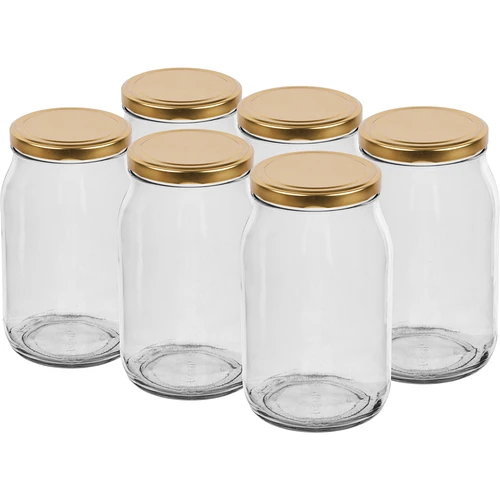 TO befőttesüveg 900 ml, arany színű, fi 82/6-os csavaros tetővel - 6 db