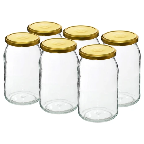 TO befőttesüveg 900 ml, arany színű, fi 82/6-os csavaros tetővel - 6 db - 2