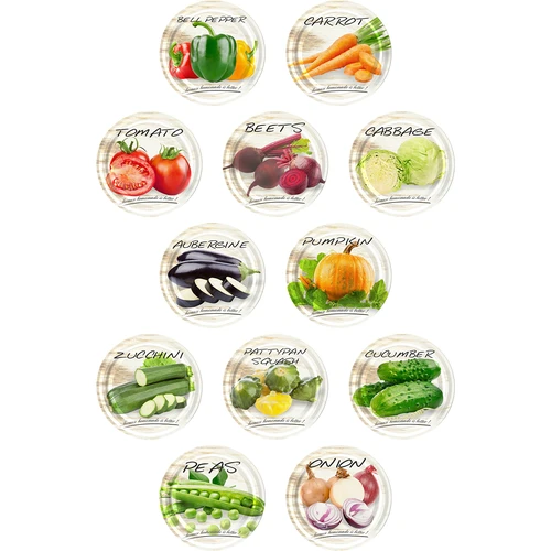 TO befőttesüveg, grubasek 580 ml, színes csavaros tetővel, fi82/6, 6 db - 5