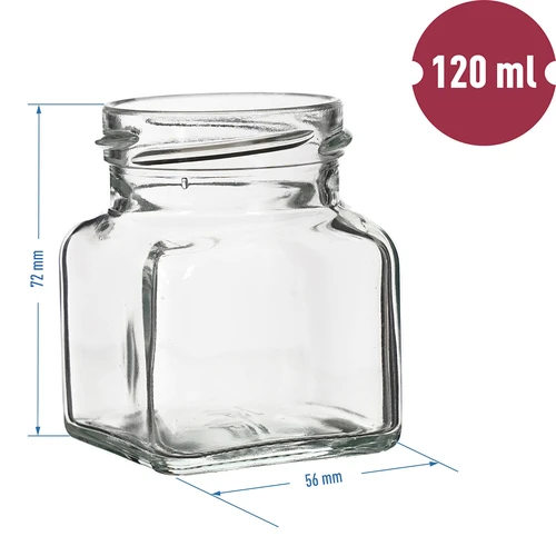 TO üveg 120 ml, Négy sarok, fi 53-as csavaros kupak - 6 db - 5