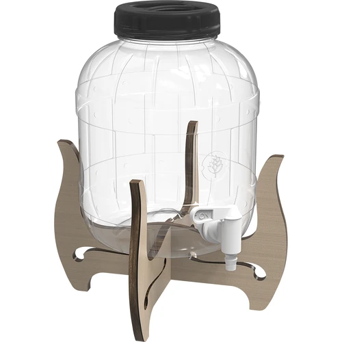 Törésálló, 5 l-es csappal ellátott üveg, kétoldalas fa állvánnyal - 4