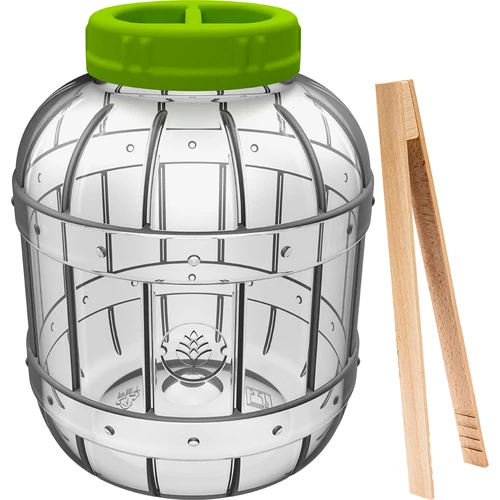 Törésálló, többfunkciós savanyító edény + csipesz, 5L