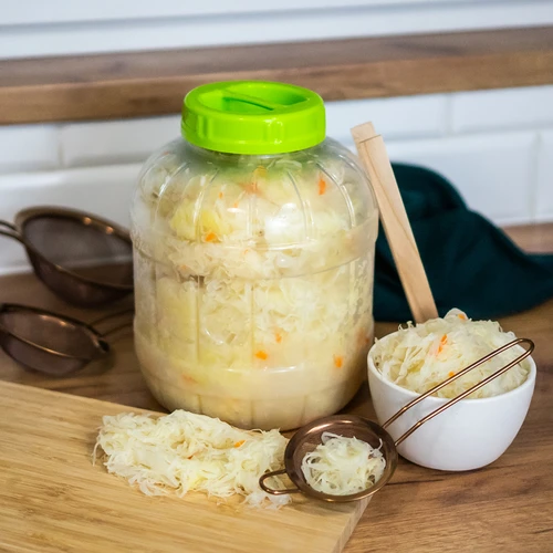 Törésálló, többfunkciós savanyító edény + csipesz, 5L - 8