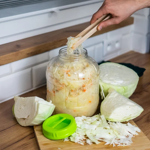 Törésálló, többfunkciós savanyító edény + csipesz, 5L - 9