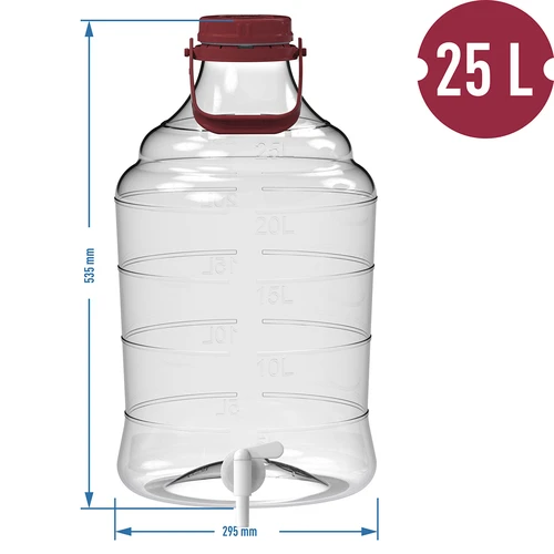 Törhetetlen 25 l-es ballon fogantyúval és csappal - 12
