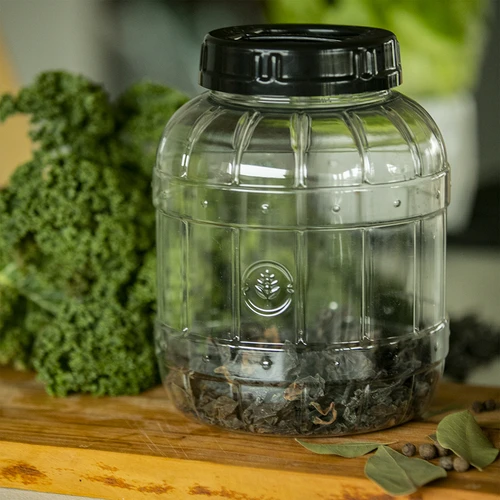 Törhetetlen, multifunkciós befőttesüveg fekete csavarkupakkal, 3 l - 10