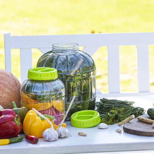 Törhetetlen, savanyításhoz való műanyag befőttesüveg, 3 l - 6