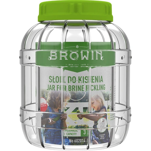 Törhetetlen, savanyításhoz való műanyag befőttesüveg, 3 l - 3