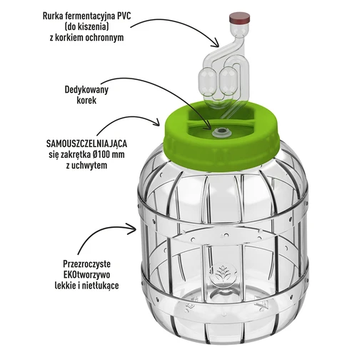 Törhetetlen, savanyításhoz való műanyag befőttesüveg, 3 l - 2
