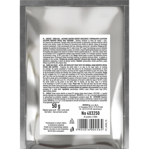 Turbo Koji szeszfőző élesztő, 50 g (cefrézés nélkül!) - 2