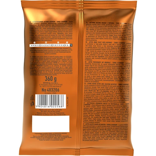 Turbo X-Harmony 18% élesztő, 100 L-hez, 360 g - 2