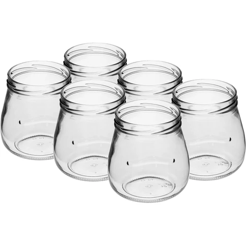 Twist-off, 500 ml-es "Fordított Amfora" befőttesüveg fekete kupakkal, fi 82/6, 6 db - 3