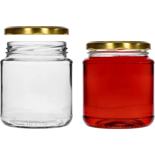 Twist-off befőttesüveg, grubasek 580 ml, aranyszínű Ø82/6 csavaros tetővel, 6 db. - 3