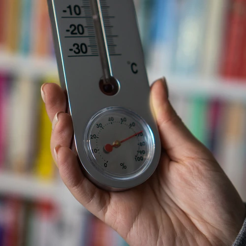 Univerzális, ezüst színű hőmérő higrométerrel (-30 °C-tól +50 °C-ig) 25 cm - 4