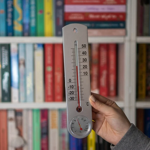 Univerzális, ezüst színű hőmérő higrométerrel (-30 °C-tól +50 °C-ig) 25 cm - 3