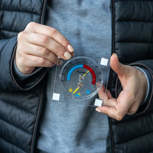 Univerzális hőmérő higrométerrel, átlátszó, öntapadós (-50°C-tól +50°C-ig) - 5