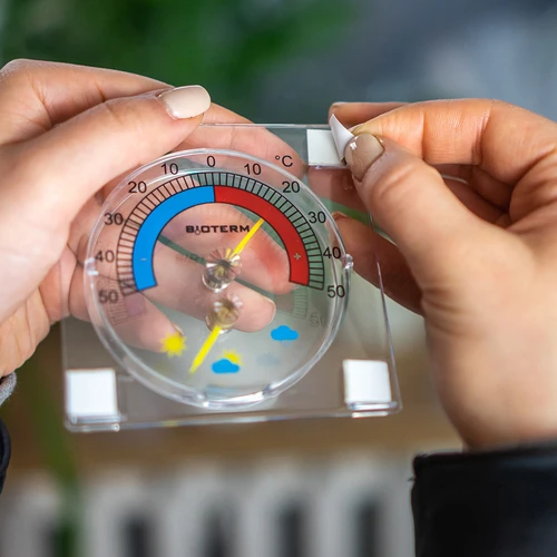Univerzális hőmérő higrométerrel, átlátszó, öntapadós (-50°C-tól +50°C-ig) - 6