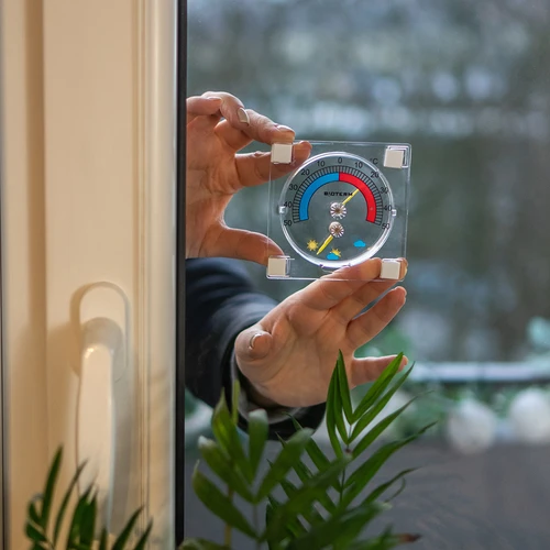 Univerzális hőmérő higrométerrel, átlátszó, öntapadós (-50°C-tól +50°C-ig) - 4