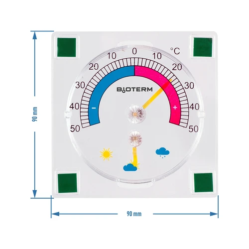 Univerzális hőmérő higrométerrel, átlátszó, öntapadós (-50°C-tól +50°C-ig) - 2