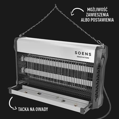 UVA rovarölő lámpa, 40 W, ezüst - 5