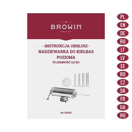 Vízszintes kolbásztöltő 2,5 kg, szilikon dugattyúval - 9