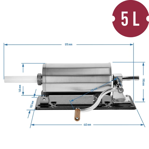 Vízszintes kolbásztöltő 5 kg - 10