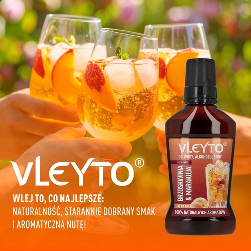 VLEYTO Őszibarack & Maracuja – természetes aromákat tartalmazó ízesítő esszencia, 250 ml - 6