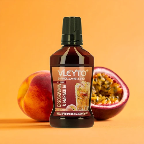 VLEYTO Őszibarack & Maracuja – természetes aromákat tartalmazó ízesítő esszencia, 250 ml - 4