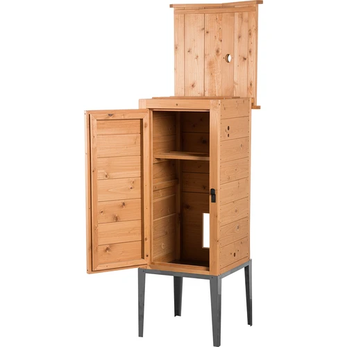 Vörösfenyőből készült füstölőkamra, 200 l, rozsdamentes acél állvánnyal - 2