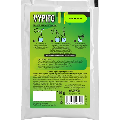 VYPITO 12%, 18 drinkhez elegendő tasak - Energiaital, 126 g - 2